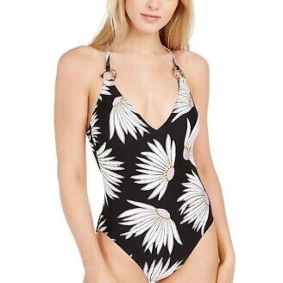 NWT Kate Spade Falling Flowers Plunging V-Neck Bathing Suit Size Small - Picture 3 of 10